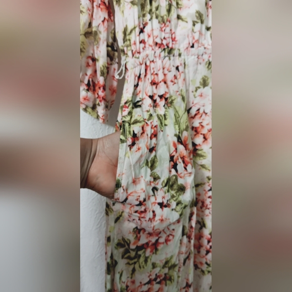 J.Jill F1loral V-Neck Maxi Dress Size M - Picture 7 of 14